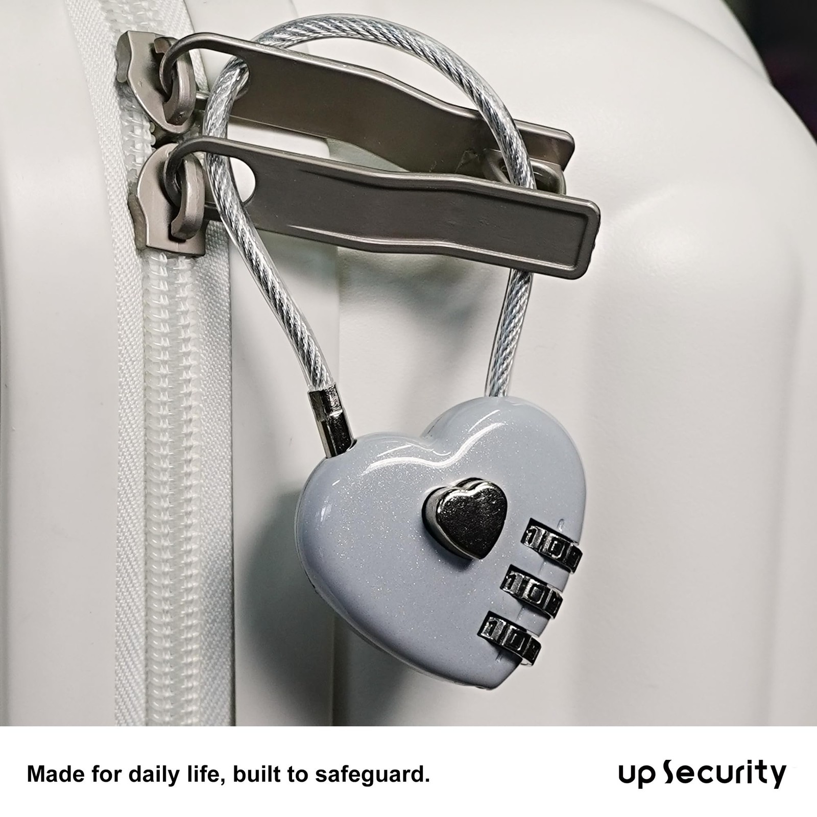 UP Security Silver Cable Lock 5" 2-Pack