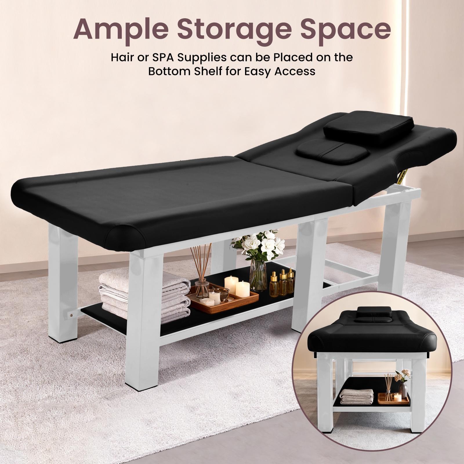 Stationary Massage Table w/ Backrest for Treatment Table Physical Therapy Table