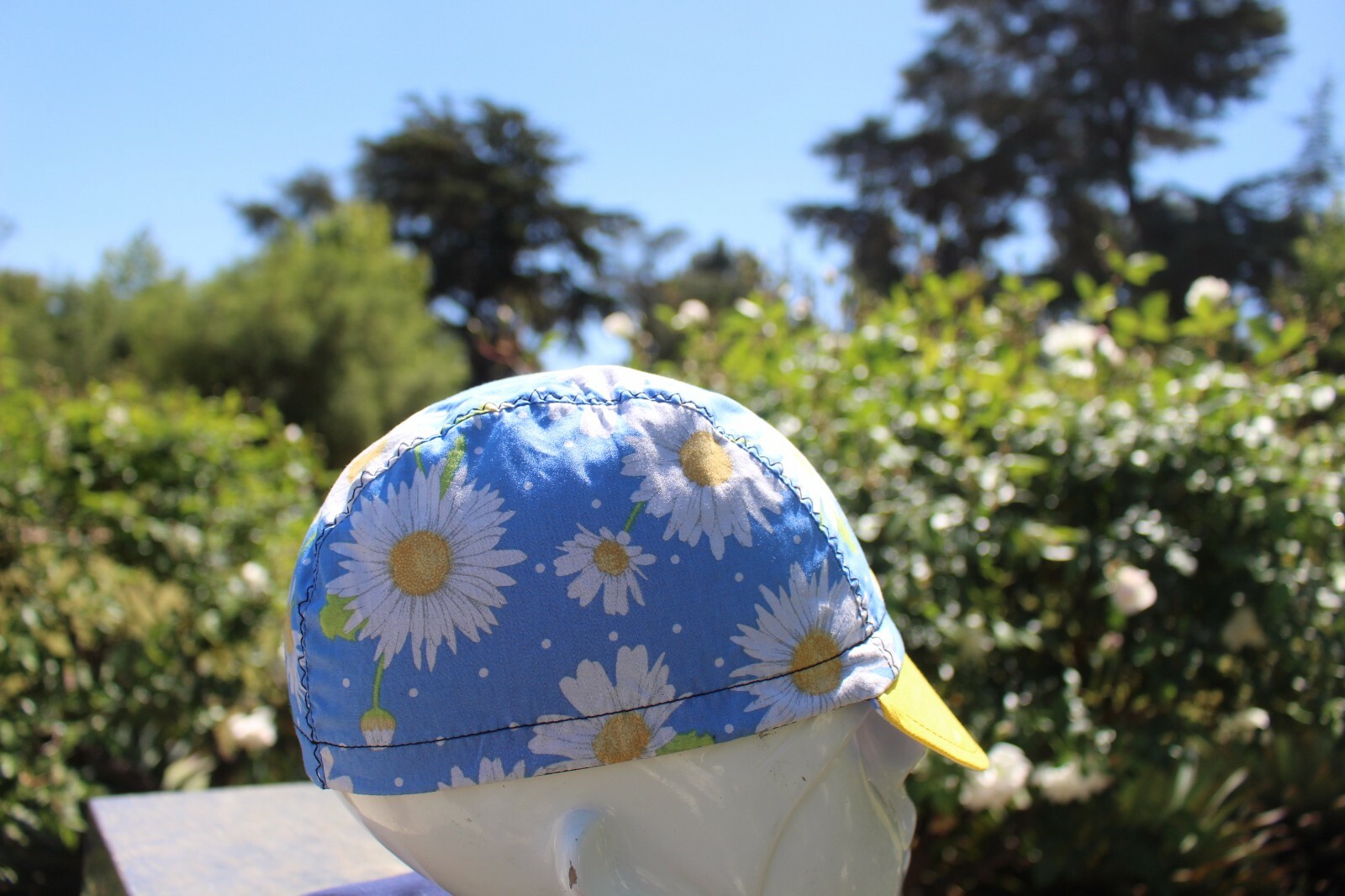 CYCLING CAP DAISY FLOWER  HANDMADE IN USA,   S M L