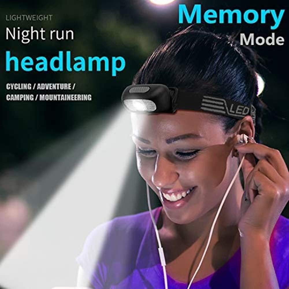 500 Lumen Rechargeable Headlamp, 5 Modes with Red Light Head Lamp, IP54 Water...