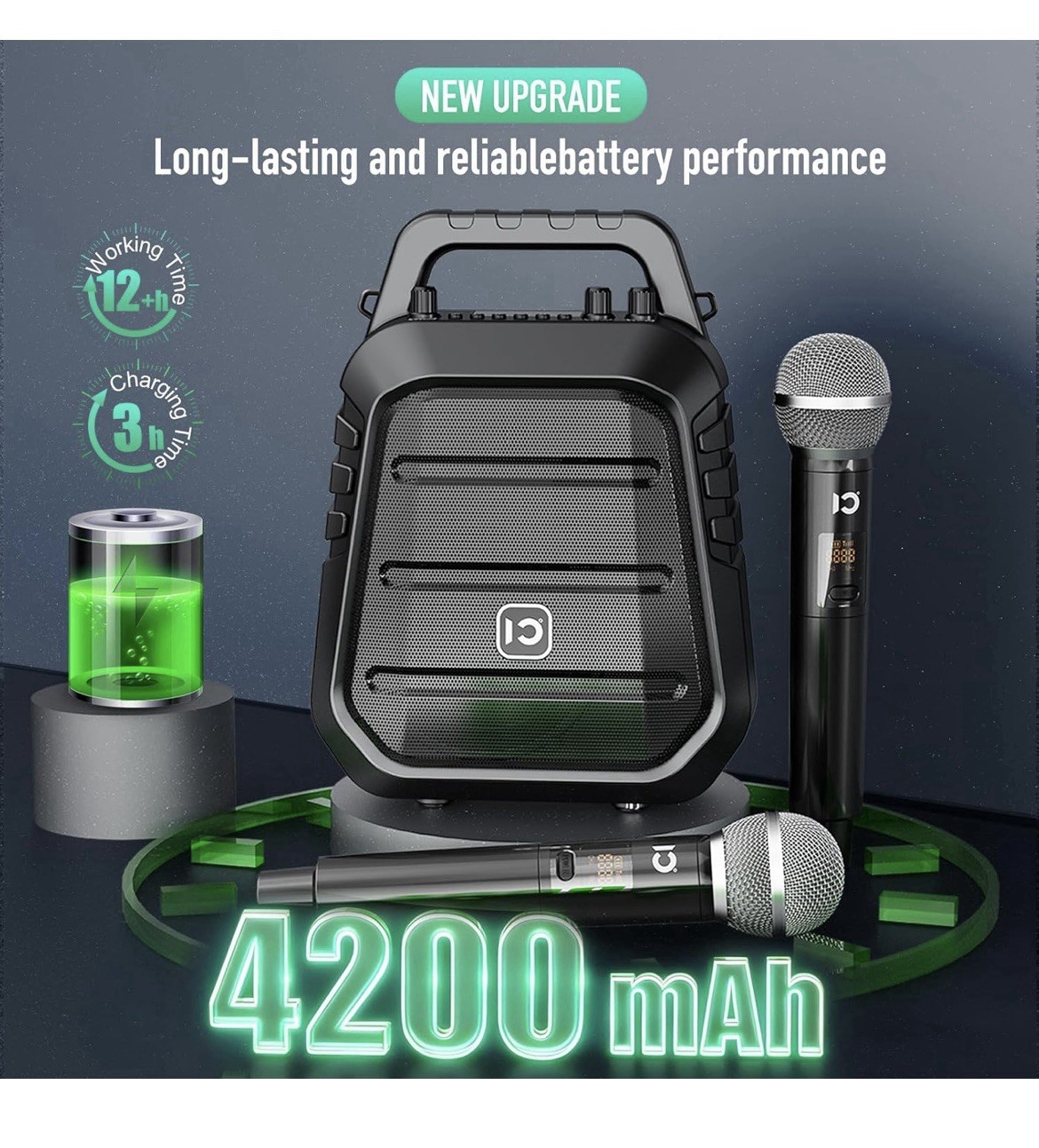 Portable Voice Amplifier 40W with 2 Wireless Microphones SHIDU S97 Powerful