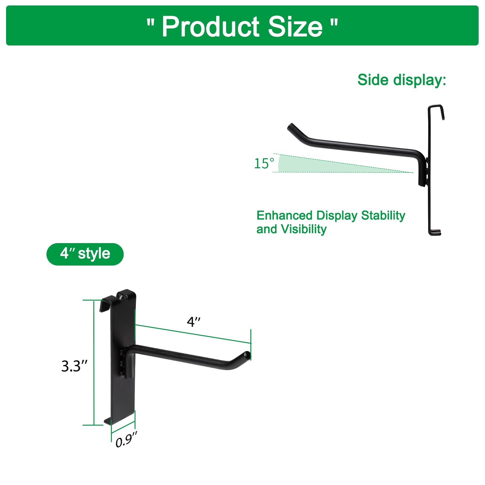 Gridwall Hooks 4 Inch, 100 Pack Grid Wall Hooks, Grid Panel Hooks and Hangers...