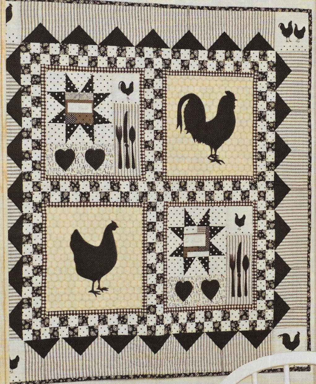 Kitschy Chicky Wall Quilt quilting pattern instructions