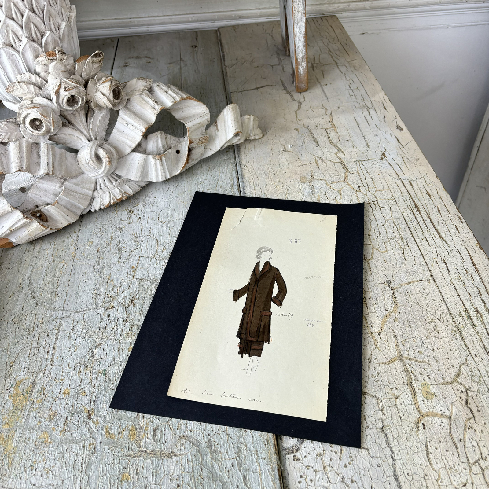1 Louise CHERUIT Antique French Paris Fashion House of illustration drawings sk