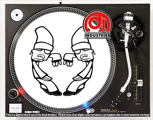 Bassbin Twins - 7"-12" DJ slipmat for LP turntable record player