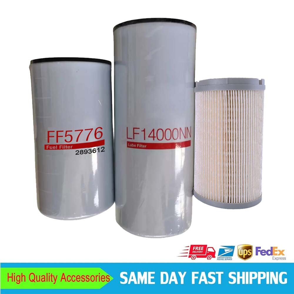 Fits CUMMINS ISX15 OIL CHANGE KIT LF14000NN, FF5776, K37-1029 Filter Kit