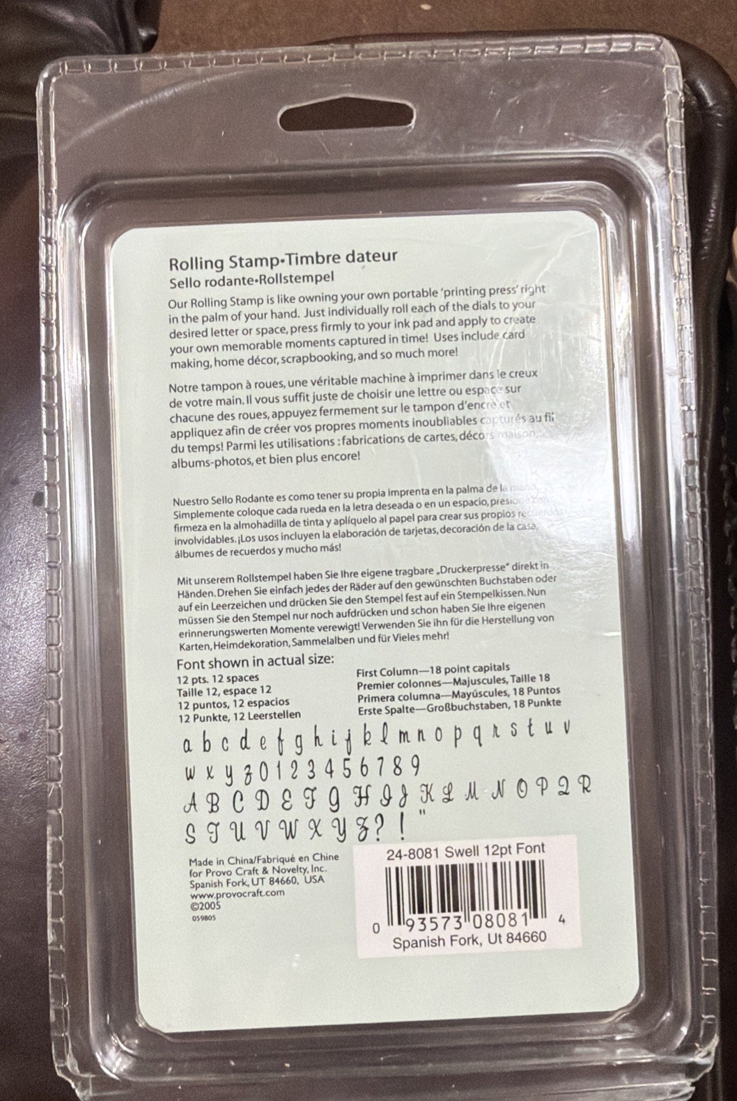 Provo Craft Rolling Stamp Etcetera Swell 18 pt Font Journaling Lowercase Upper #