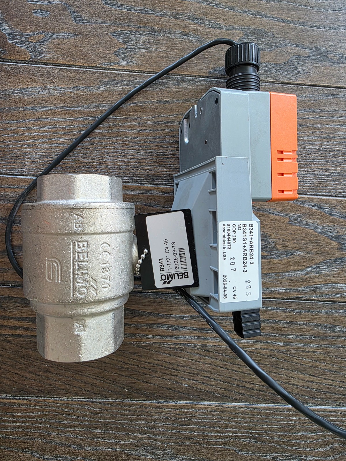 Belimo B341+ARB24-3 :3-Way 1-1/2" Characterized Control Valve (CCV), Cv Rating46