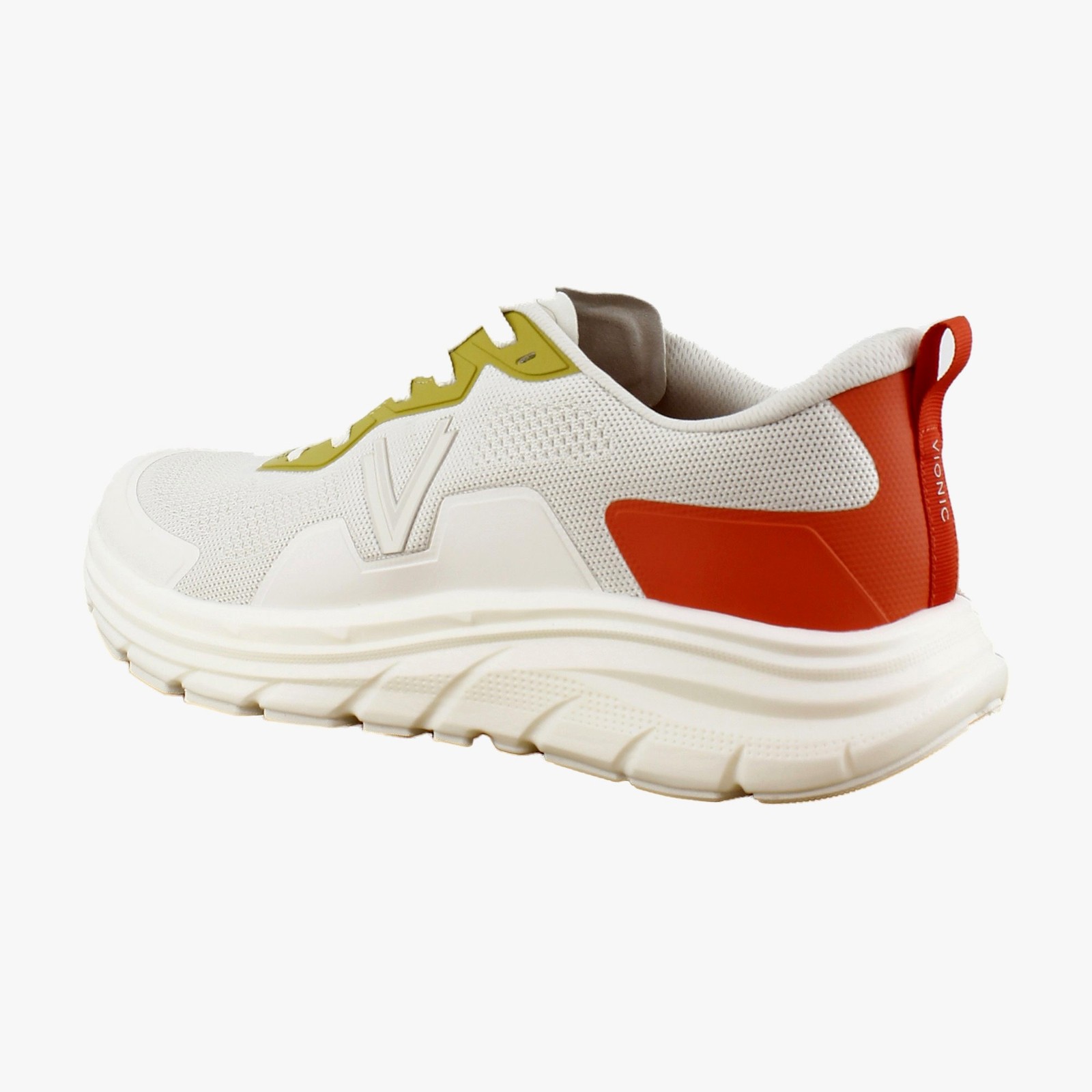 Vionic Mens Walk Max Mens Athletic Cream/Tangerine Tango