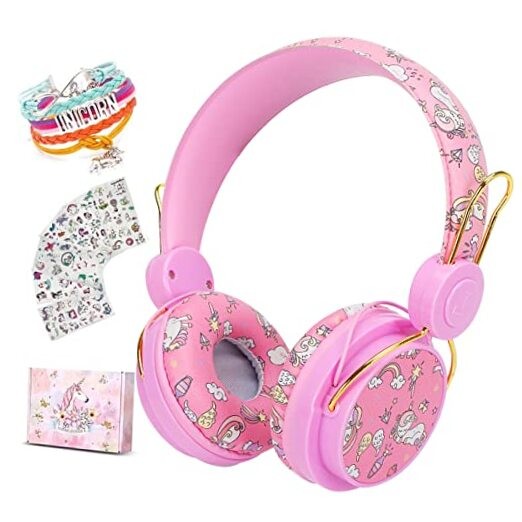 Unicorn Bluetooth Headphones for Kids Girls, Pink Cat Ear Wireless pink uncorn