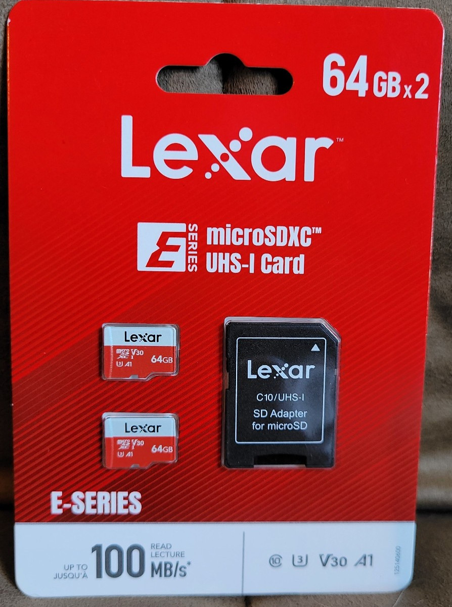 Lexar 2 Pack 64GB Micro SD Card microSDXC UHS-I Flash Memory Card w/Adapter