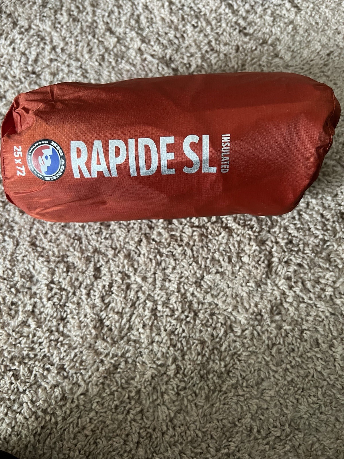 Big Agnes Rapide SL Insulated Air Pad Regular Wide Orange Synthetic Nylon 72x25