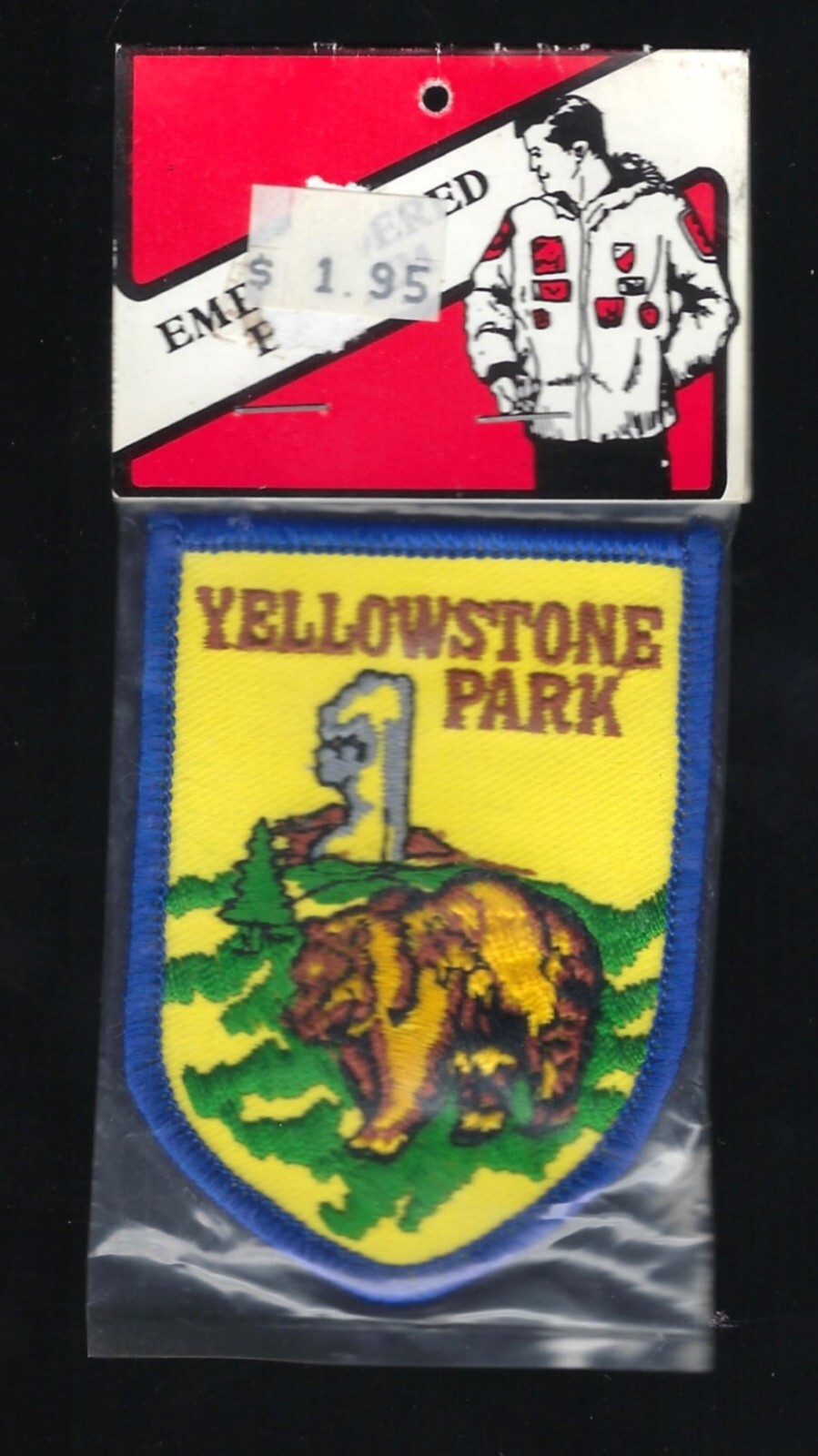 Original Package Vintage Embroidered Emblem Travel Patch Yellowstone Park VP11