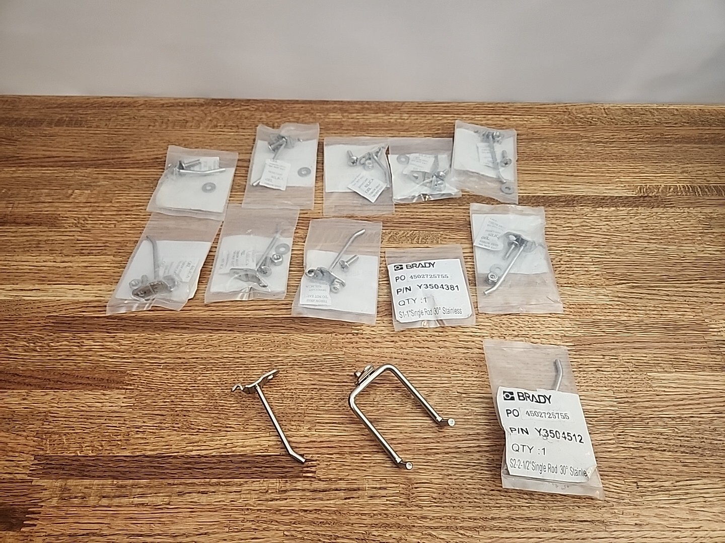 Lot Of 13 Stainless Steel Pegboard Hooks