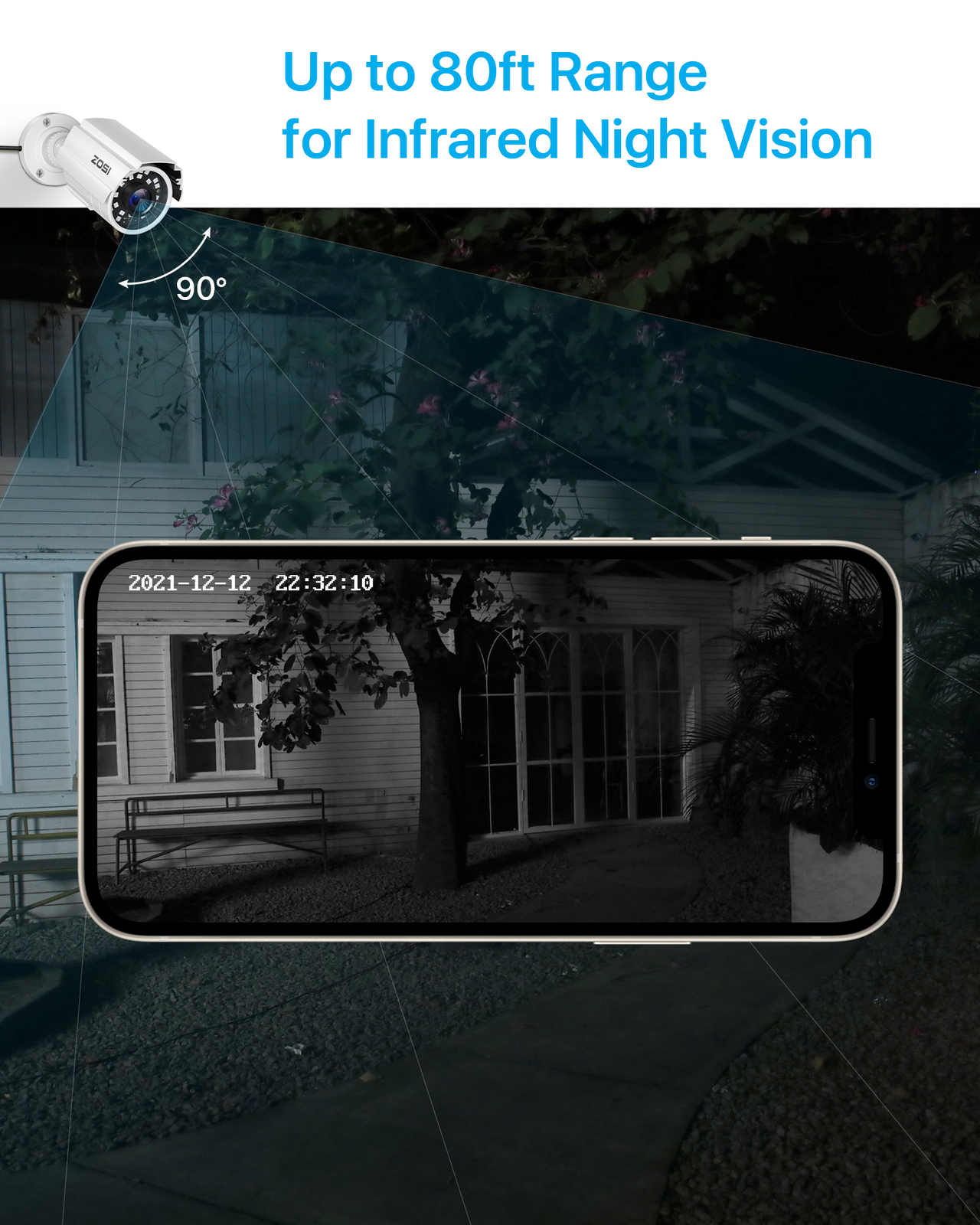 ZOSI 4PCS Surveillance 1080P Home TVI Security Cameras CCTV Outdoor Night Vision