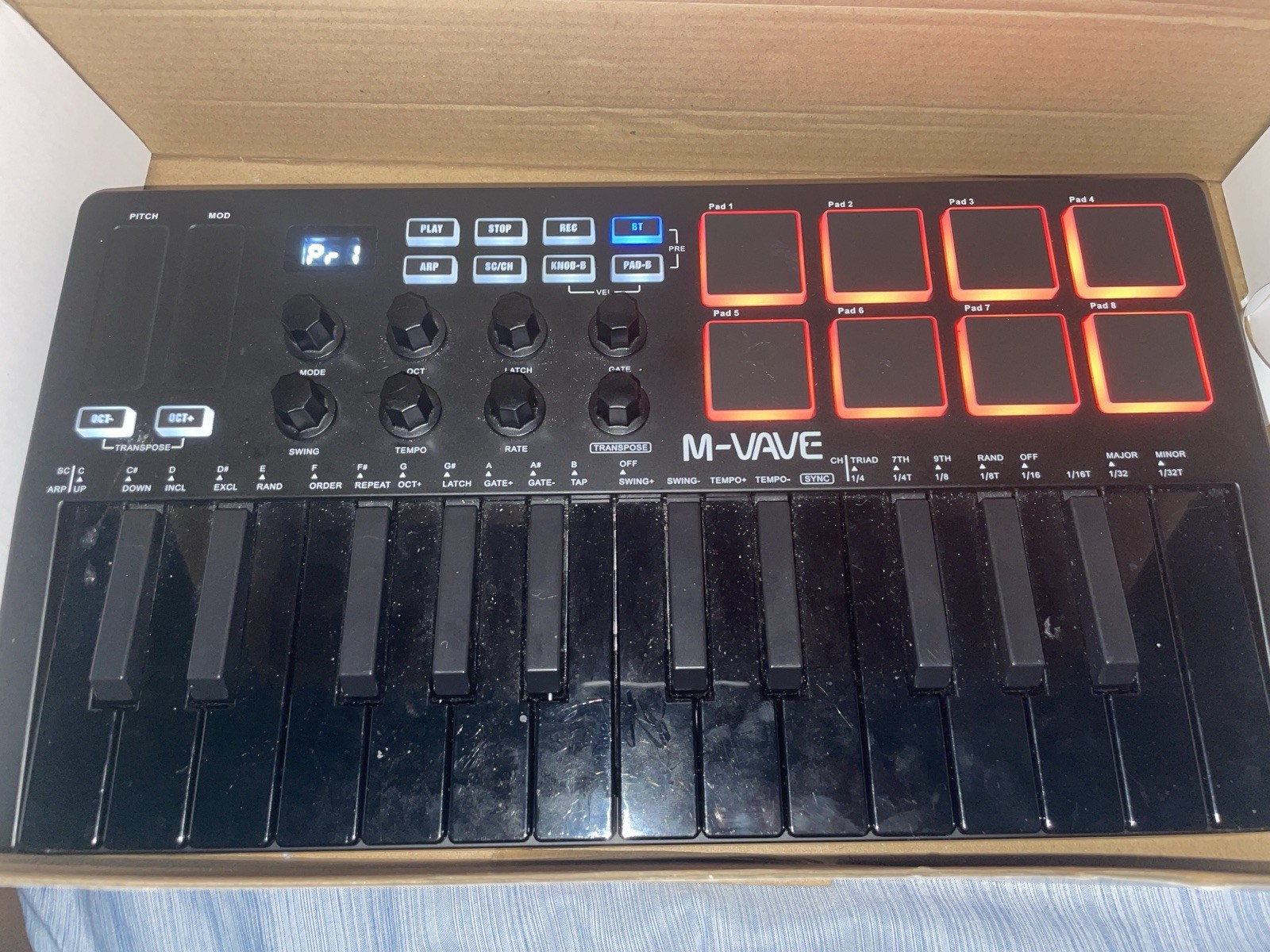 M-VAVE SMK-25 USB Keyboard Controller MIDI Used working Beat Making Center