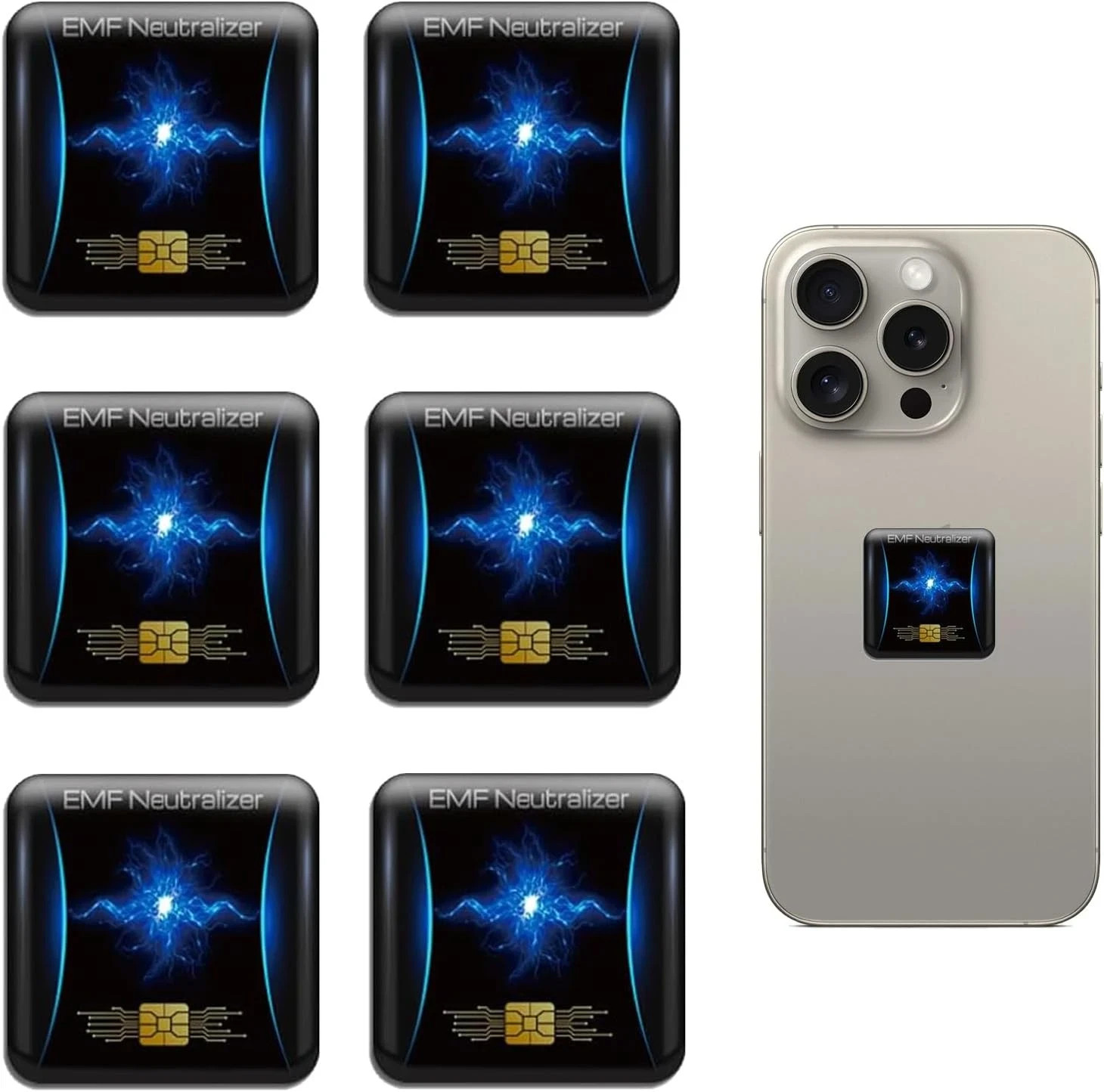6 Pcs Emf Blocker for Cell Phone,Radiation Blocker,Emf Stickers for Cell Phone,A