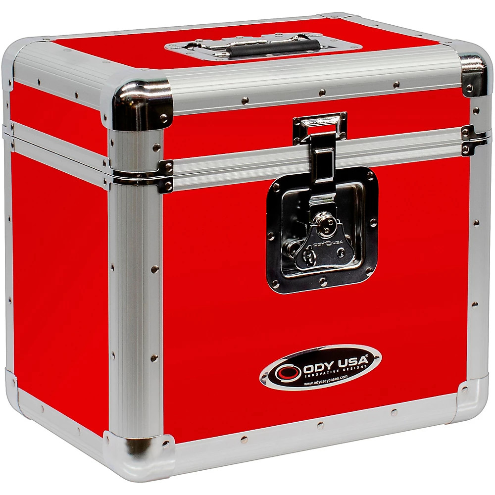 Odyssey KLP2RED Stackable 12" LP Vinyl Record Case, Red
