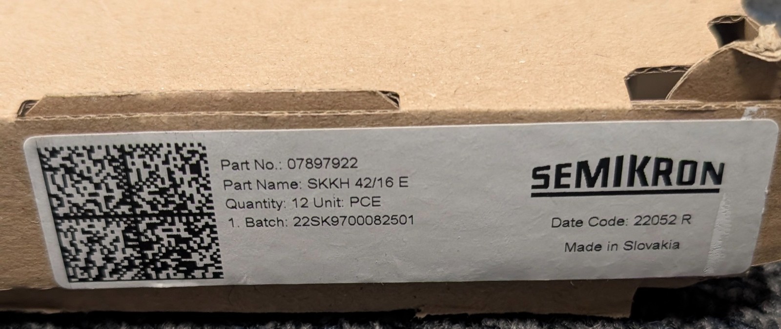 NEW Semikron Thyristor SKKH42/16E Power Module Supply SKKH 42/16 E , 07897922