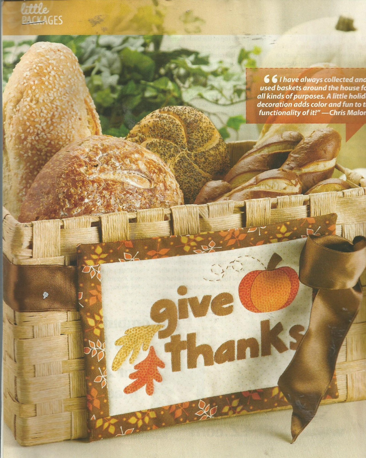 F0062 GIVE THANKS TIE ON & JOY  QUILT PATTERN/INSTRUCTIONS