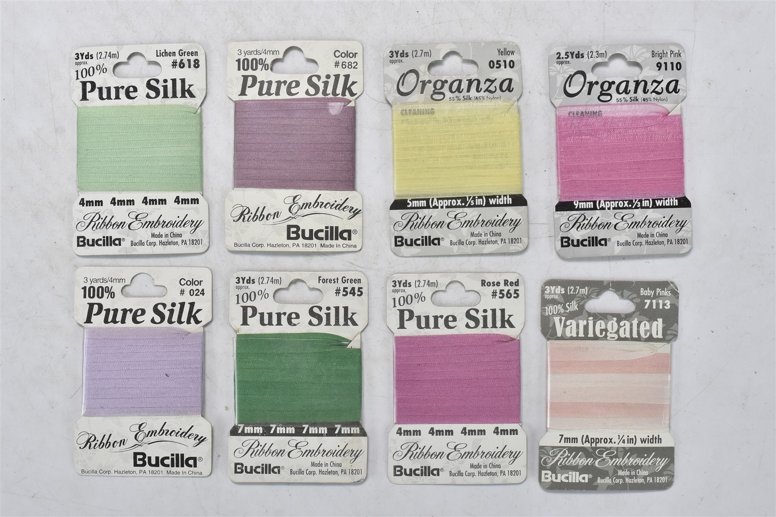Vintage BUCILLA EMBROIDERY RIBBON 5 PURE SILK 2 ORGANZA 1 VARIEGATED #09058