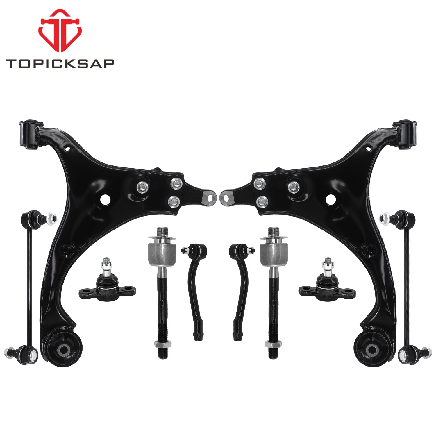 10Pc Front Lower Control Arms Ball Joint Suspension Kit for 2010-2013 Kia Forte