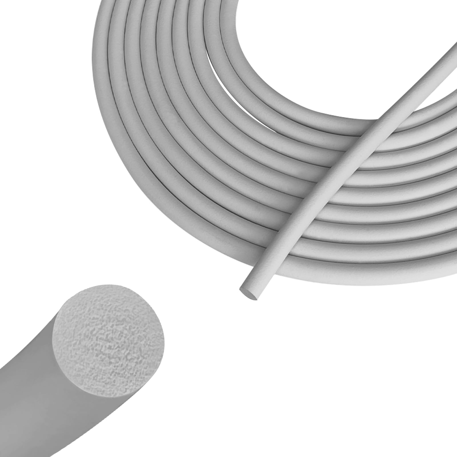 Backer Rod 1/4 Inch, EPDM Rubber Foam Caulk Saver 16.4' Grey Weather Strip Se...