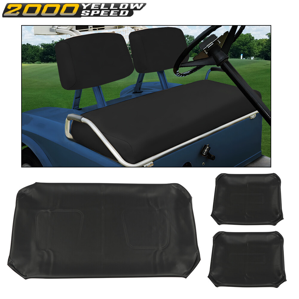 Fit For PRE-2000 DS Golf Cart 1982-2000 3X Club Car Front Seat Cover Black