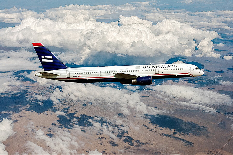 US AIRWAYS BOEING 757-200 IN FLIGHT 8x12 GLOSSY PHOTO PRINT