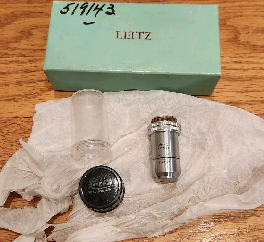Leitz 100/1.30 Phaco Oel 170/0.17 Microscope Contrast Objective Lens 100x