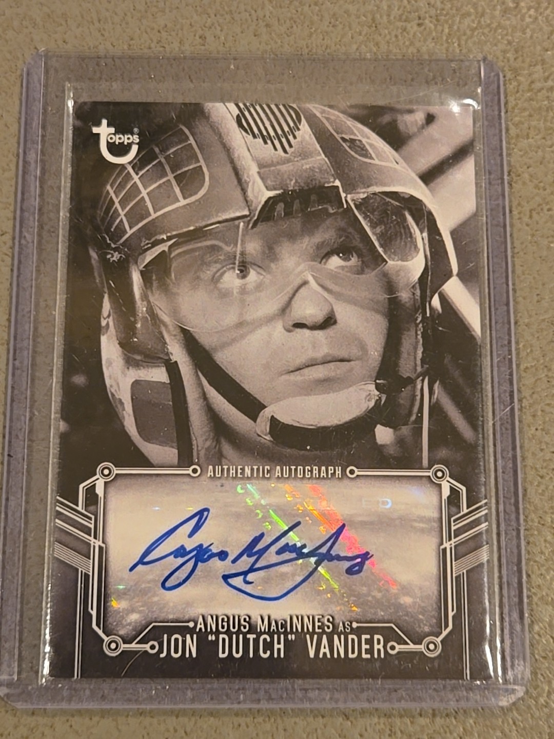 2018 TOPPS STAR WARS ANH BLACK & WHITE (ANGUS MacINNES as JON VANDER) Auto