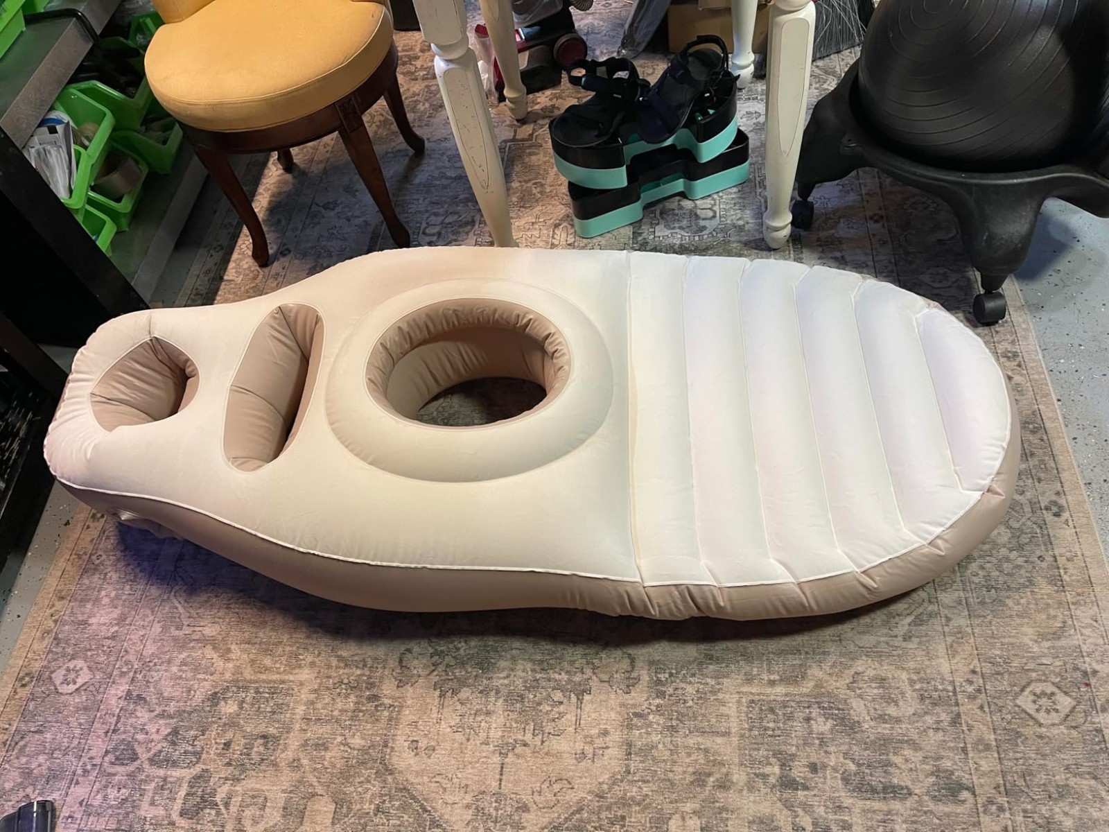 Inflatable Pregnancy Pillow Abdominal Hole Full Body Mattress Prone Bed Float