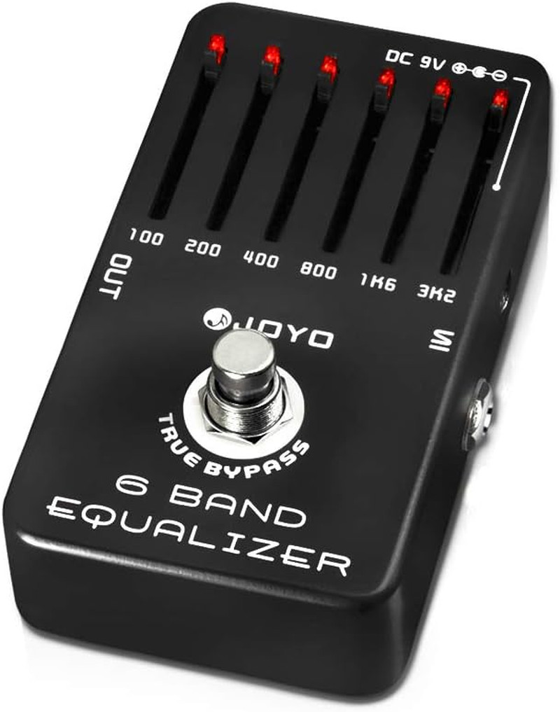 6-Band EQ Pedal Electric Guitar Equalizer (100Hz 200Hz 400Hz 800Hz 1.6Khz 3.2Khz