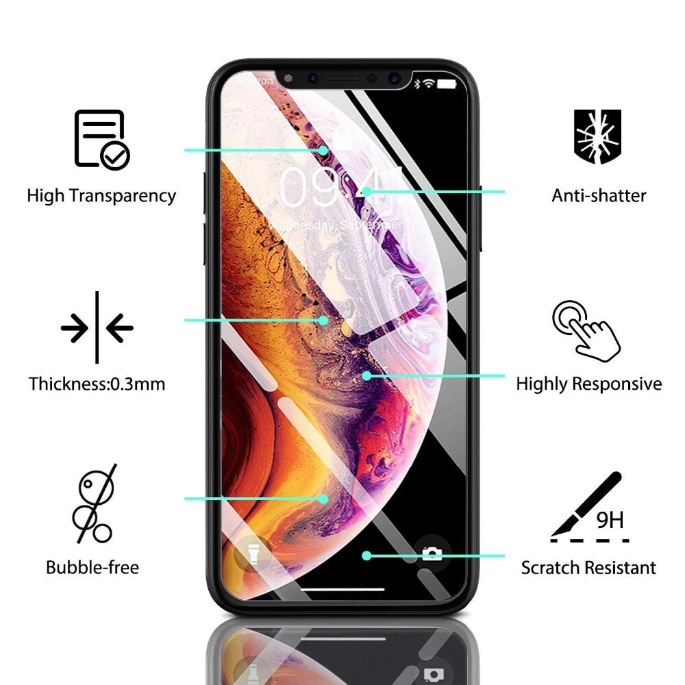 3-Pack iPhone 13 Pro Max Mini 9H Full Cover Tempered Glass Screen Protector US