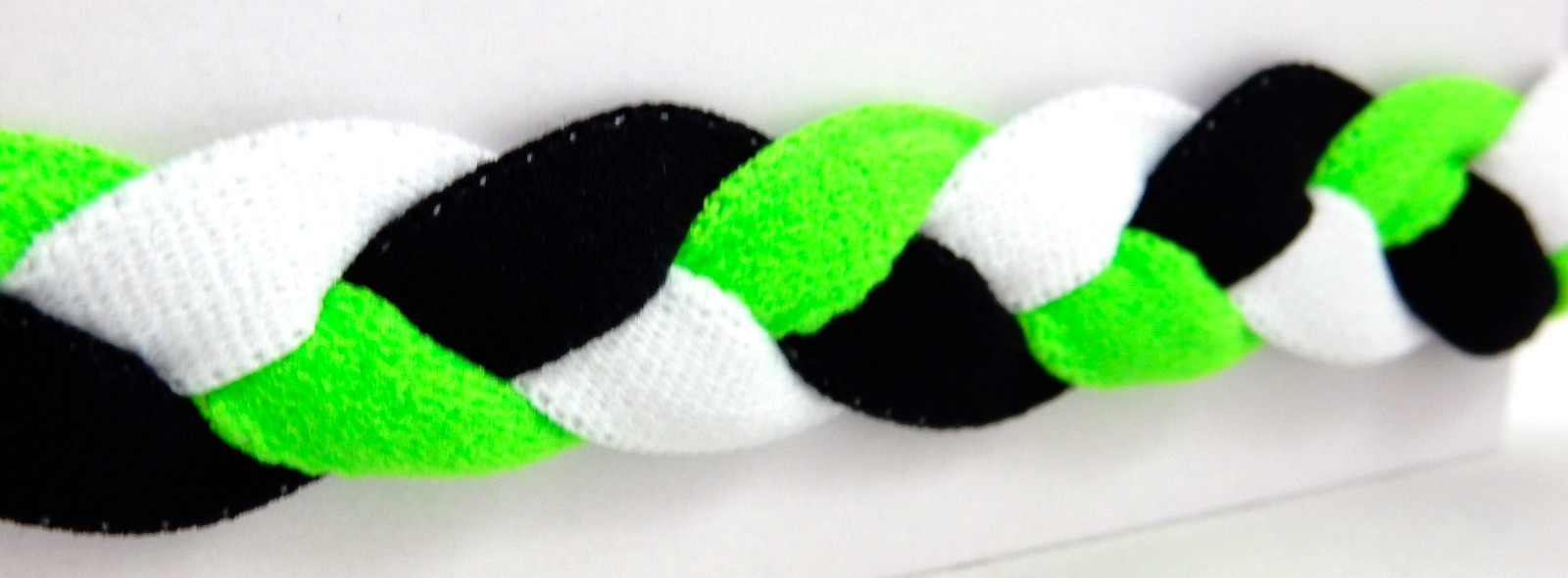 Neon Green Black White Braided Hair Band Head Sweaty Headband Armour No Slip