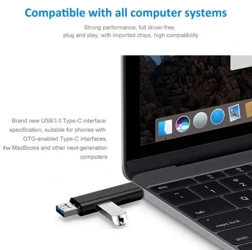 1pc 5 In 1 USB Type C OTG Memory Card Reader Adapter for Android Computer - NEW