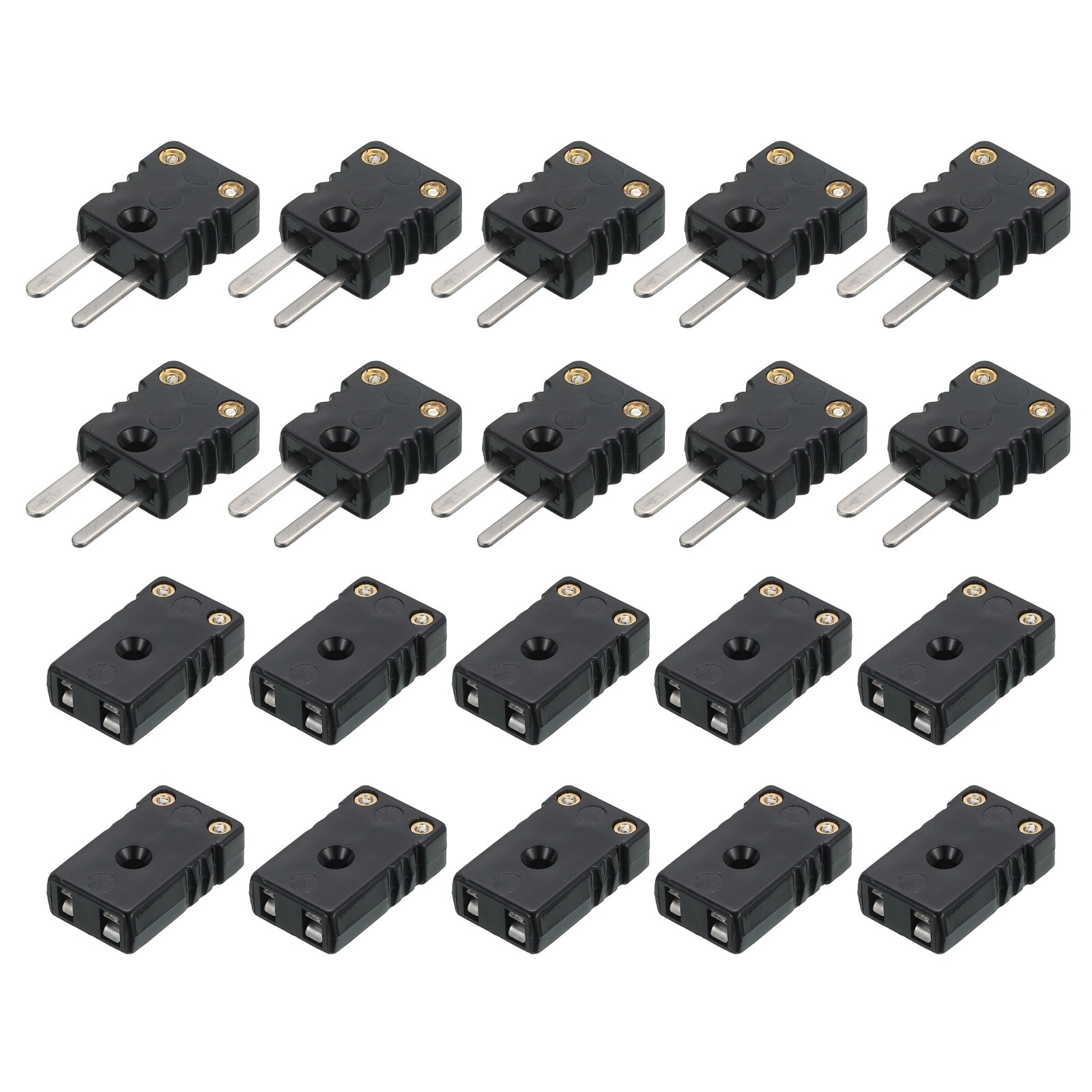 10 Set J Type Thermocouple Wire Connectors Female Male Plug Temperatures 200°C