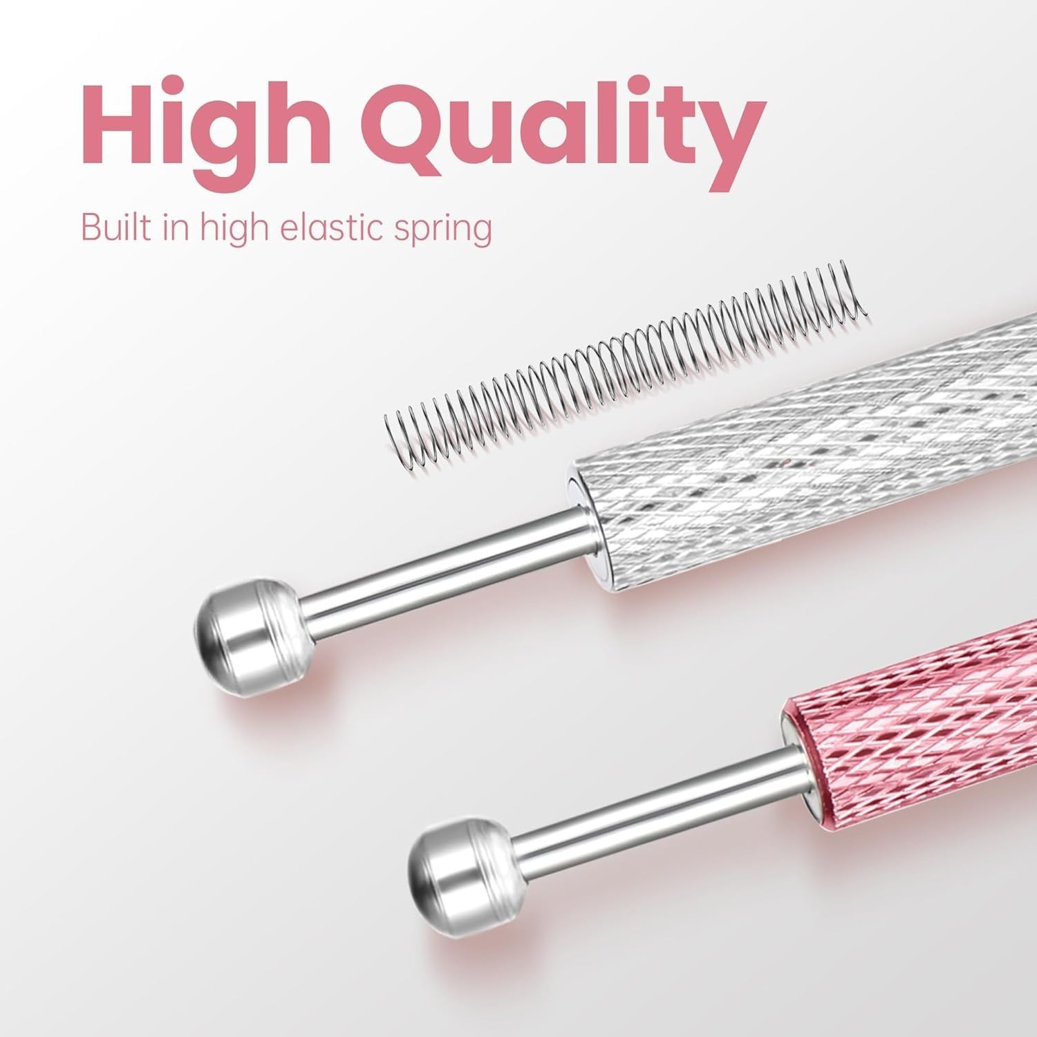 Light Pink & Silver 2 Pack Piercing Ball Grabber Tool for Jewelry Changing