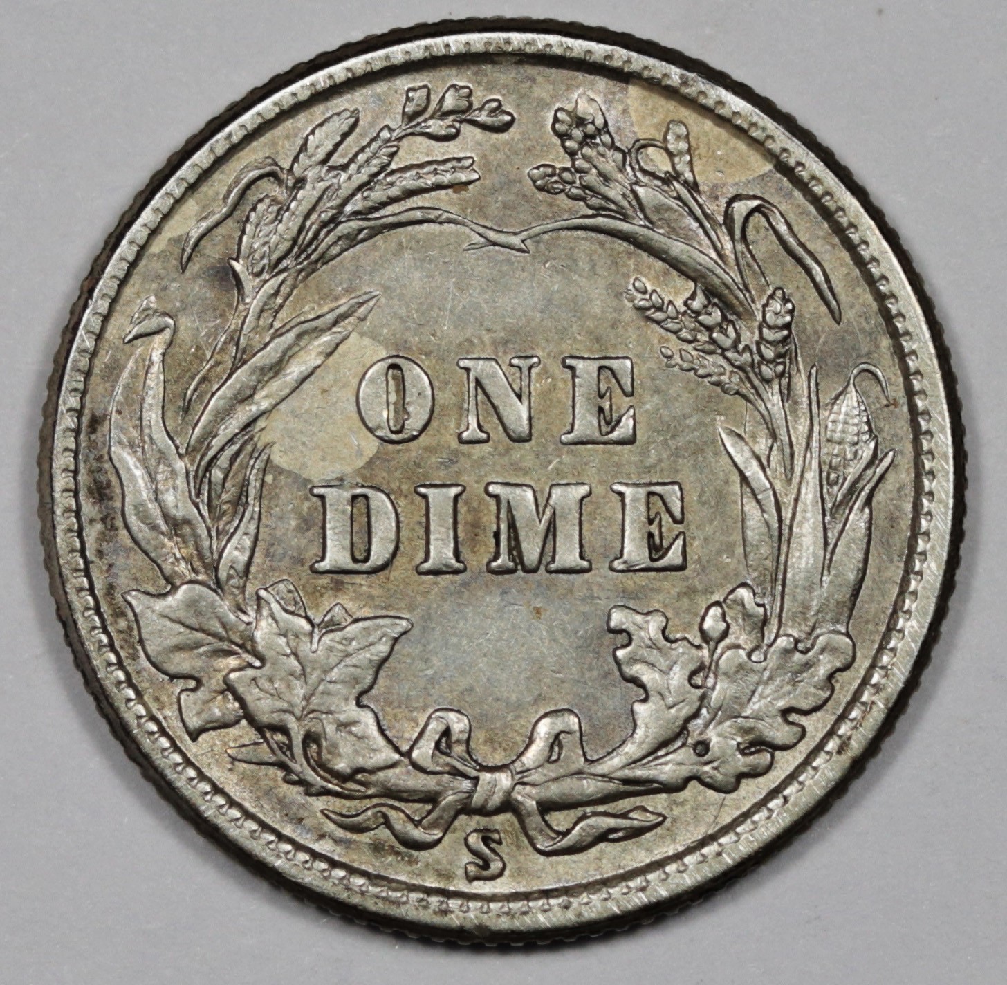 1914-d Barber Dime. AU. 209135