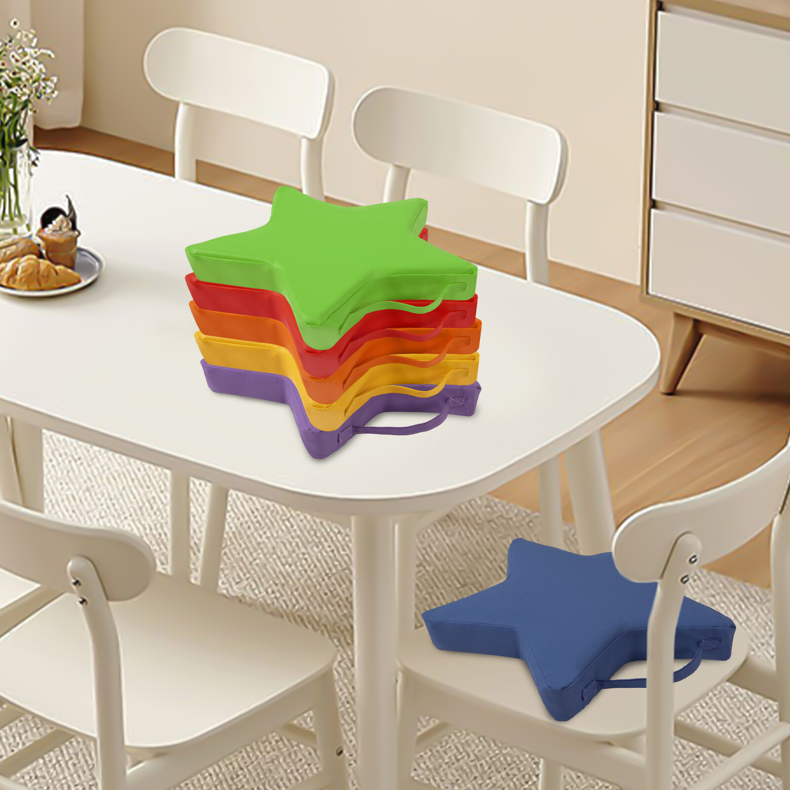 6 Pcs Floor Cushions Kids For Classroom Soft Colored Seating Cushions Furniture