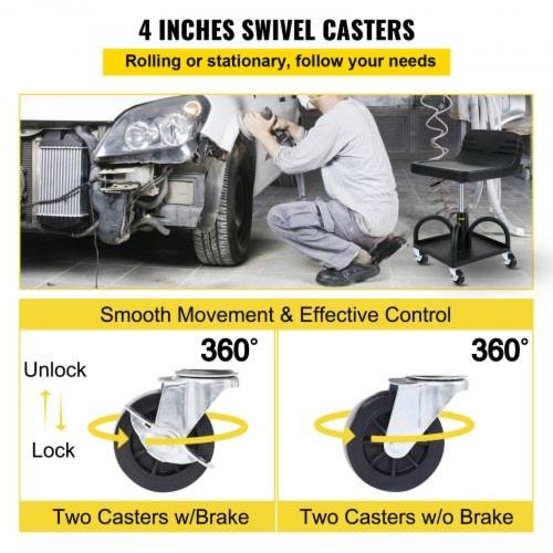 Rolling Garage Stool 300LBS Capacity Adjustable Height from 157