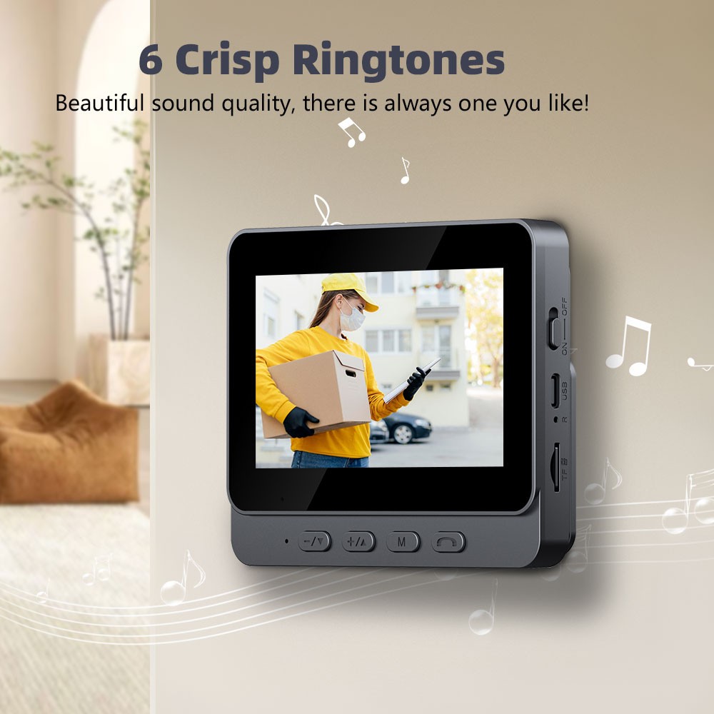 Wireless Video Doorbell Intercom System 1080P HD Camera w/ 4.3" IPS Screen