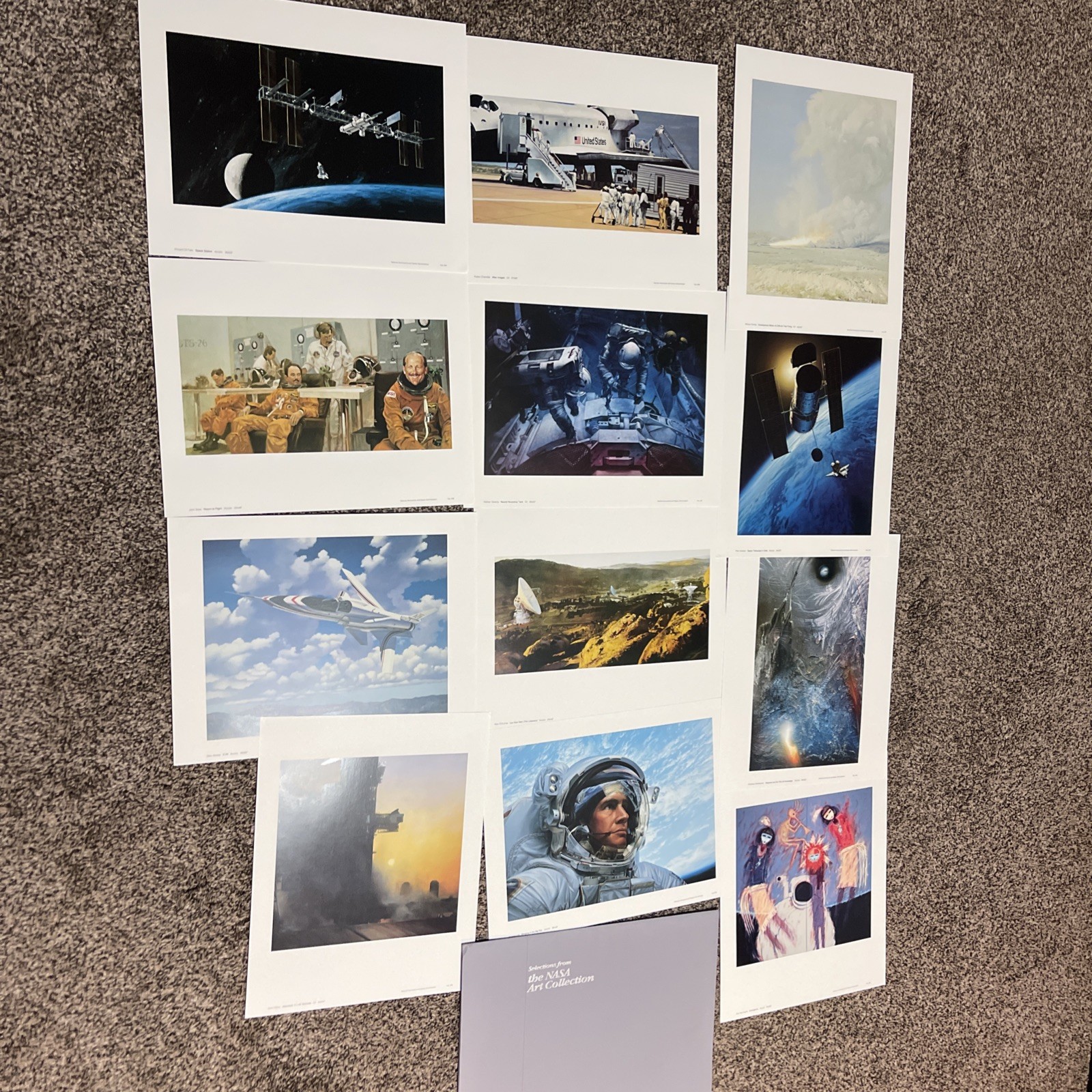 Vintage Selections from the NASA Art Collection 12 Photo Art Prints Portfolio