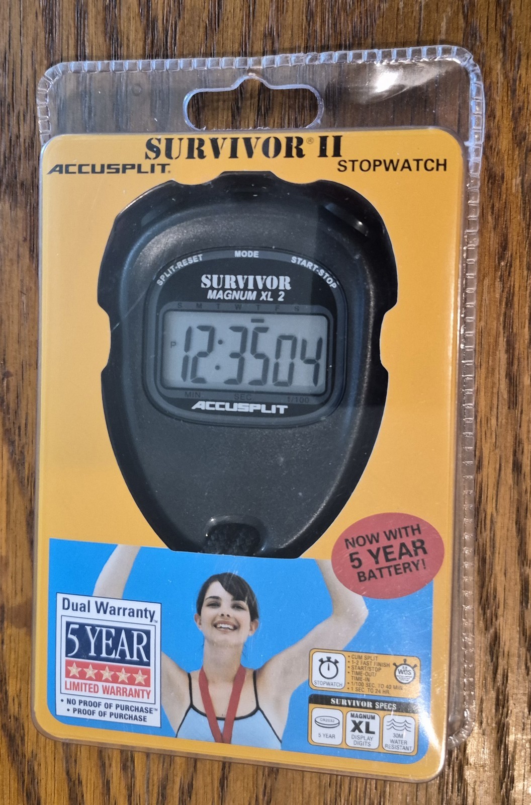 Accusplit Survivor 2 Series Sports Stopwatch Black S2BK NIB