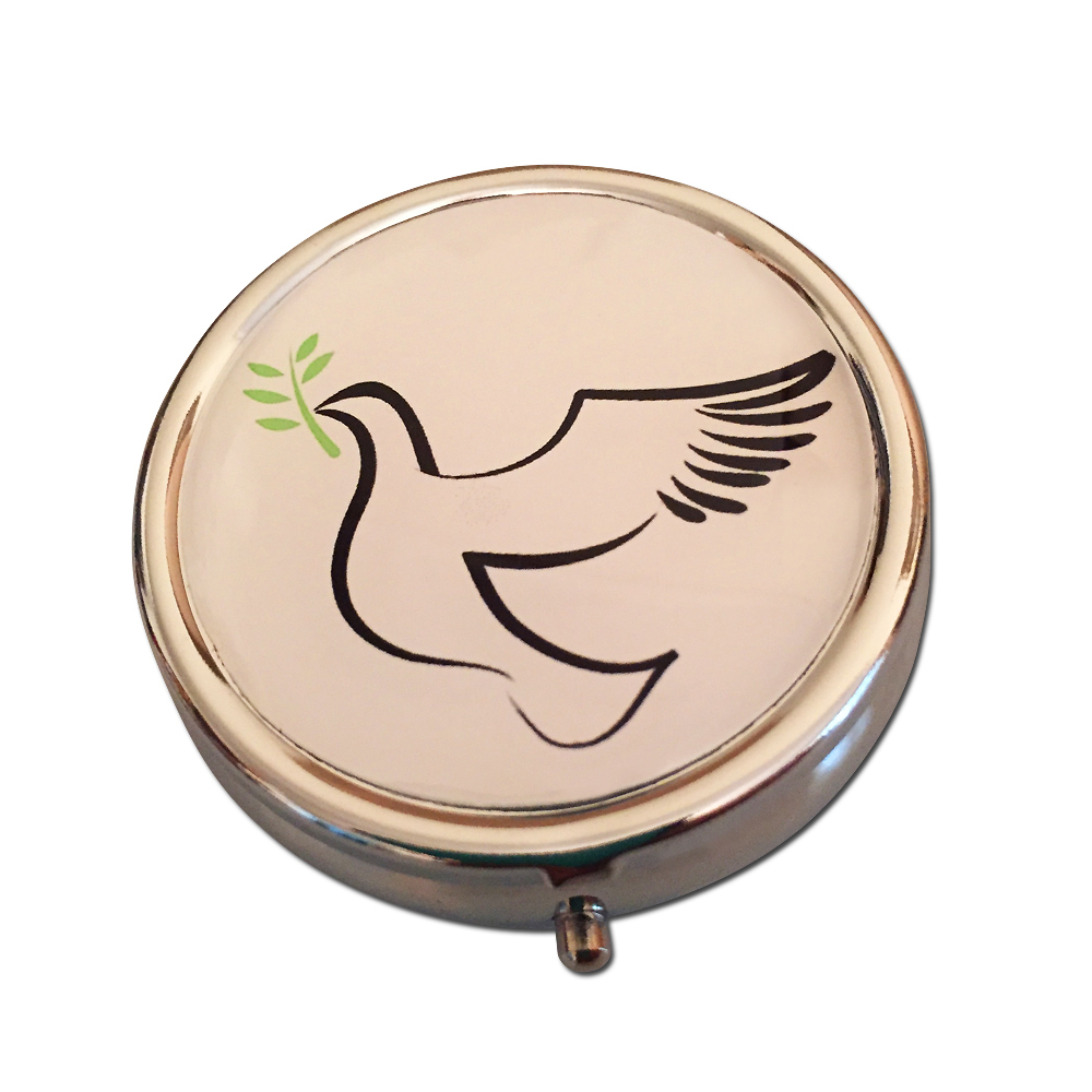 Dove Small Daily Medication Pill Box Organizer Case for Pocket Purse or Travel