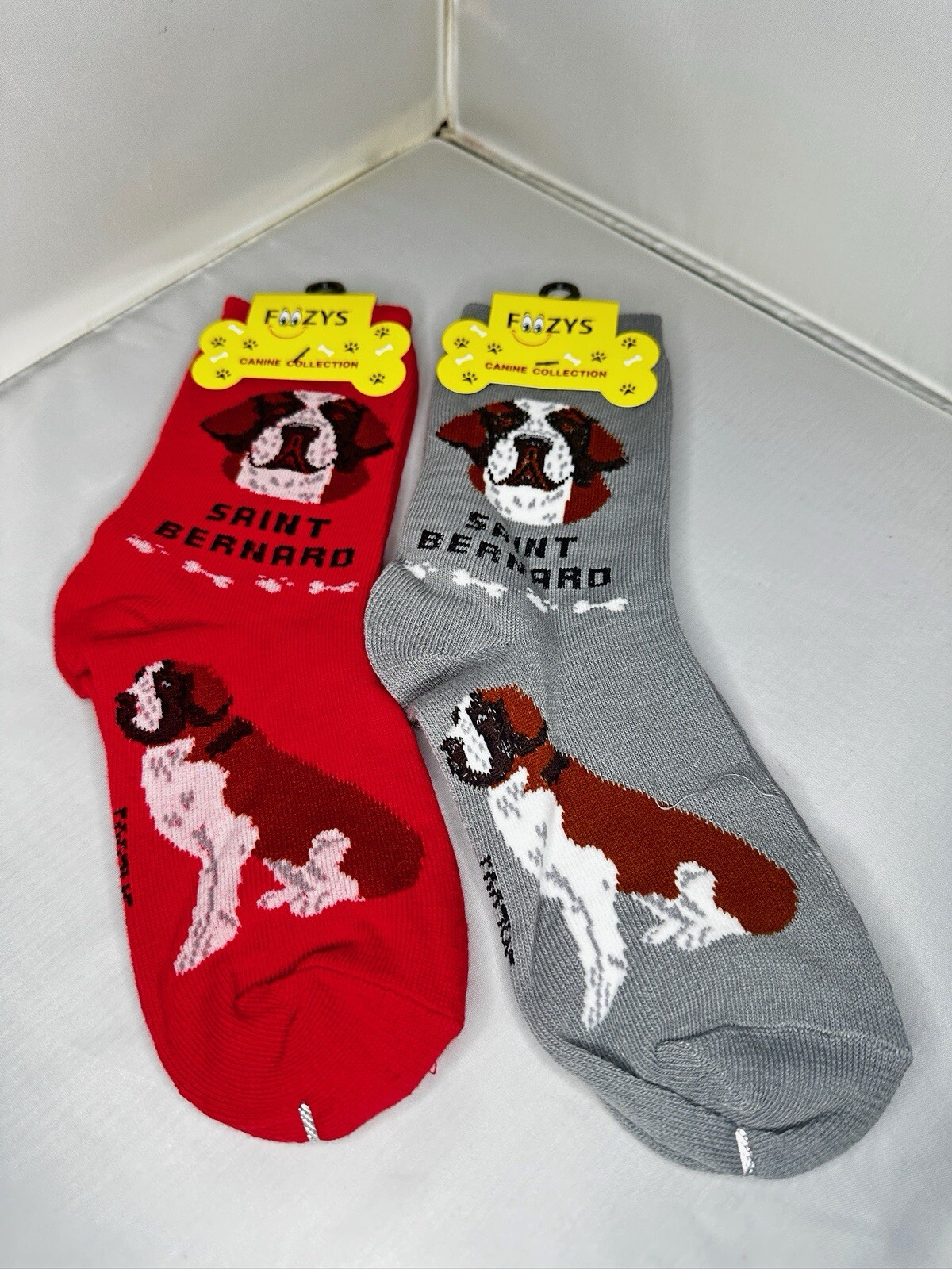 St Bernard Dog Puppy Women's Foozys Socks 2 Pairs Brand New