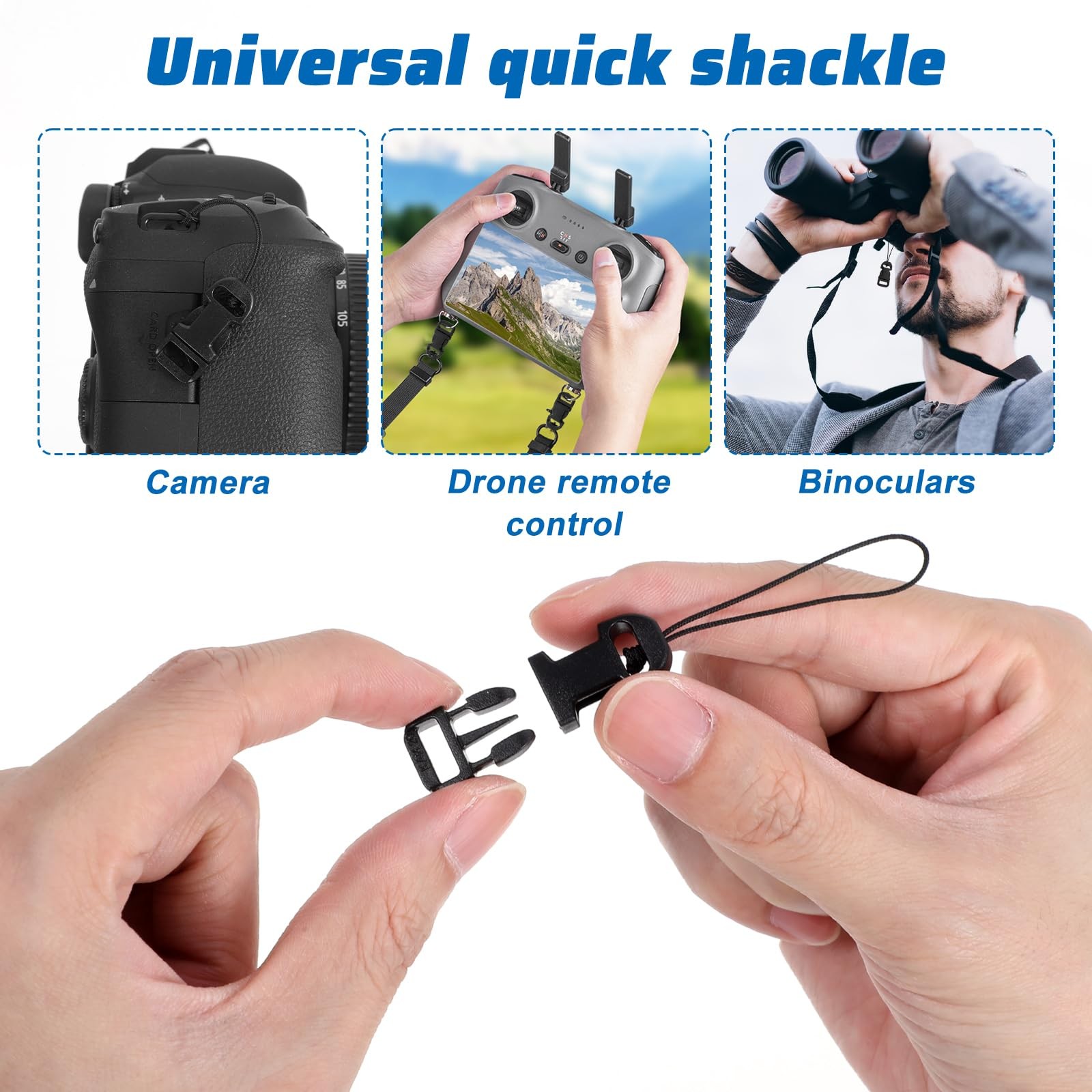Matwsec 8PCS Quick Release Camera 8 Pcs Strap Release, Black