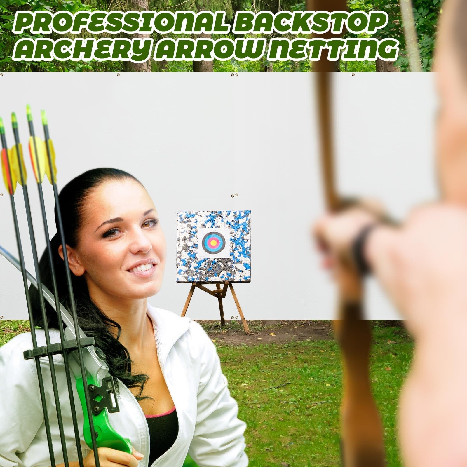 5x5 ft Archery Backstop Netting Arrow Catcher Archery Target Backstop for Bow...