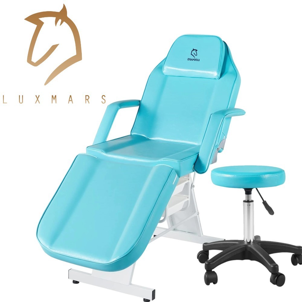 Blue Facial Chair Massage Bed Tattoo Chair Adjustable for Beauty Salon Spa Home