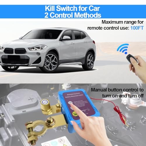 Smart Kill Switch for Cars, 12V 240A Remote Battery Disconnect Switch, Remote